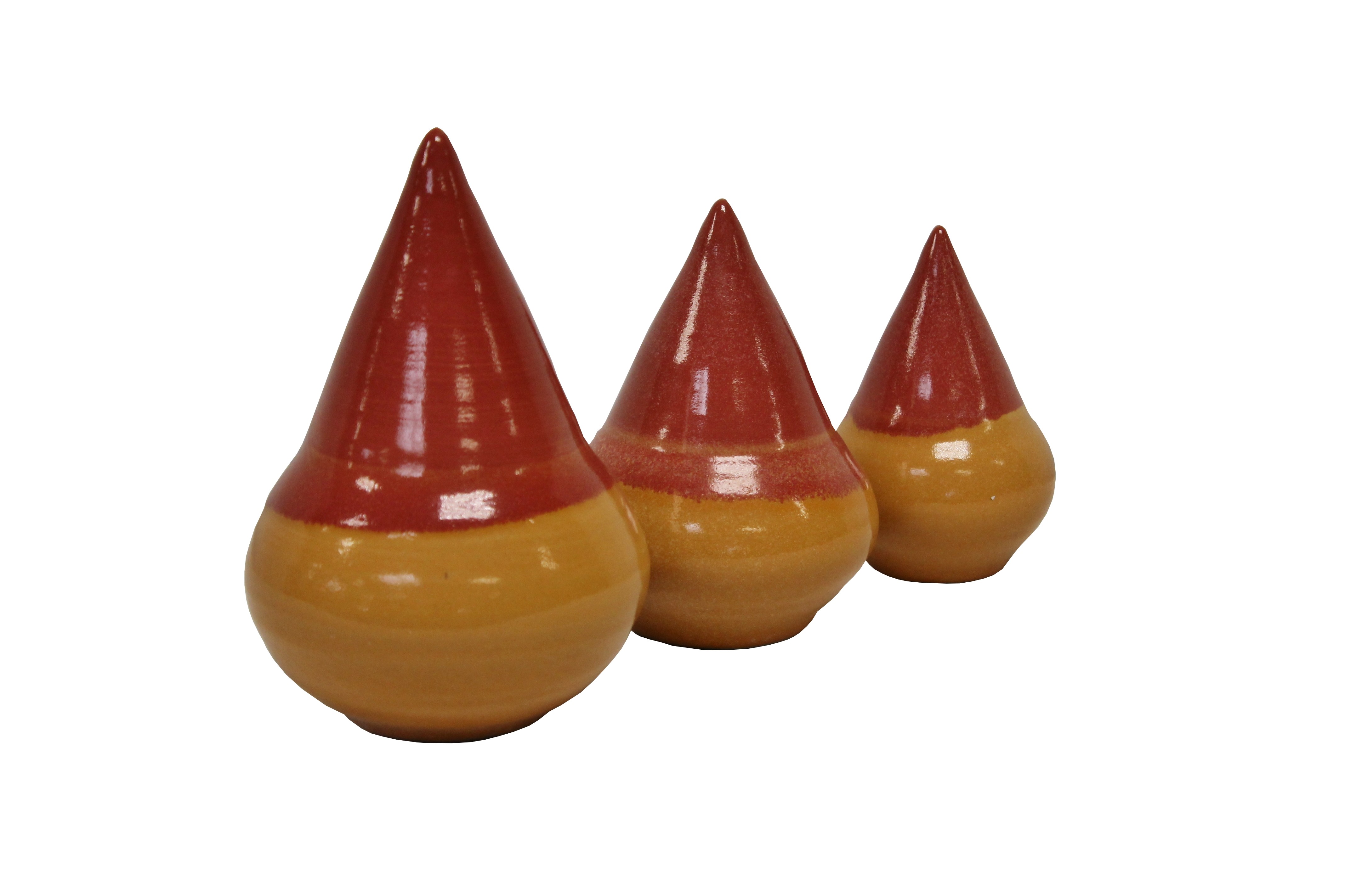 Keramik Rosenkugel Kirchturm orange in 3 Größen