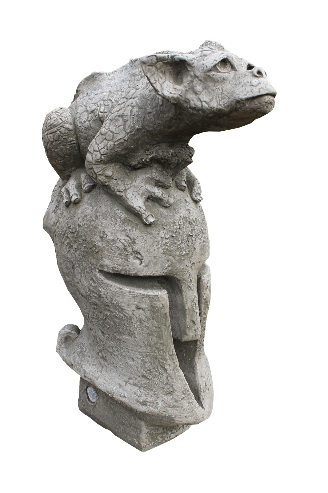 Skulptur Drache "Herbert" auf Sparta Helm