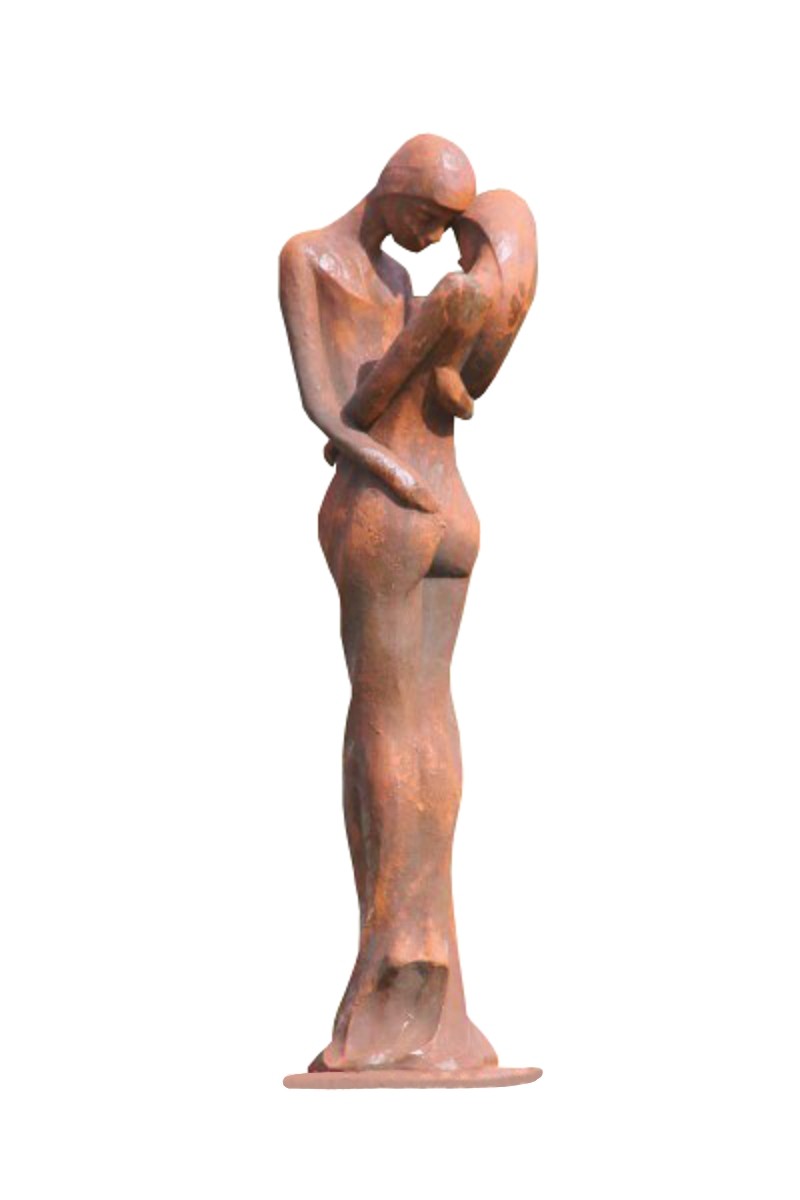Skulptur Liebespaar Tristan und Isolde Oxid