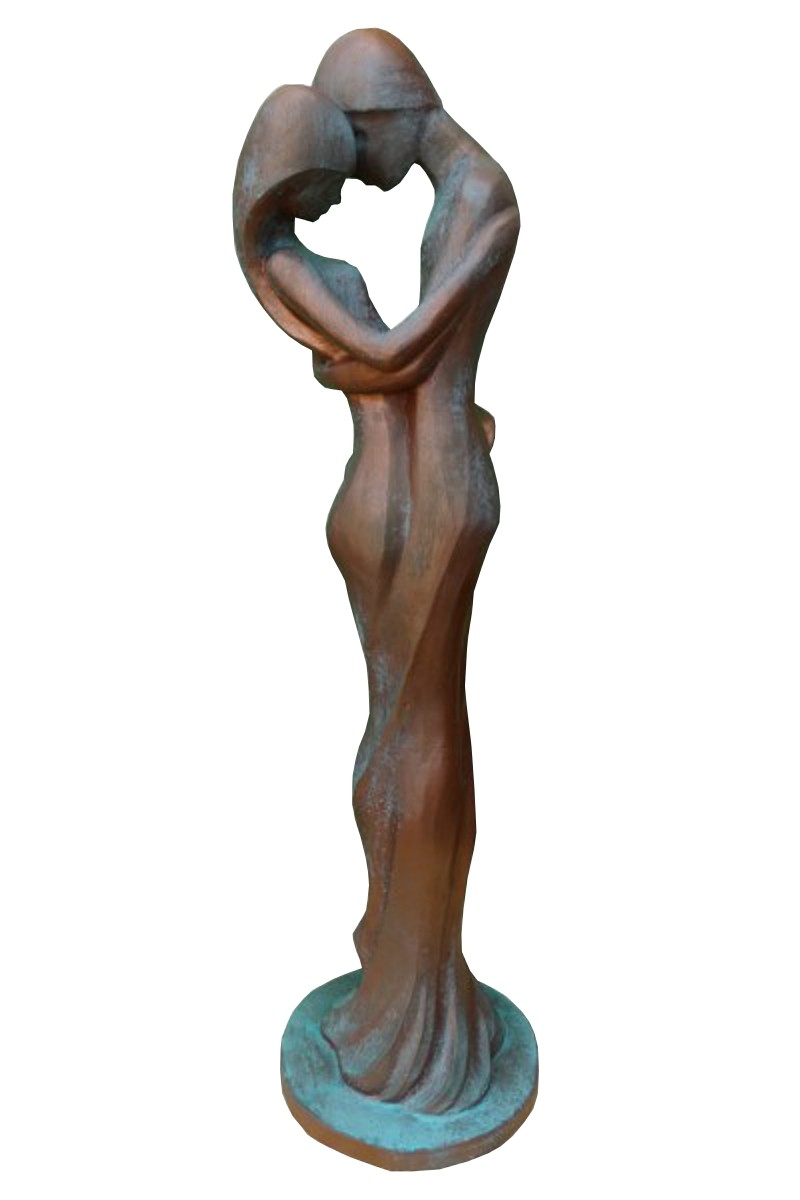 Skulptur Liebespaar Tristan und Isolde Kupfer