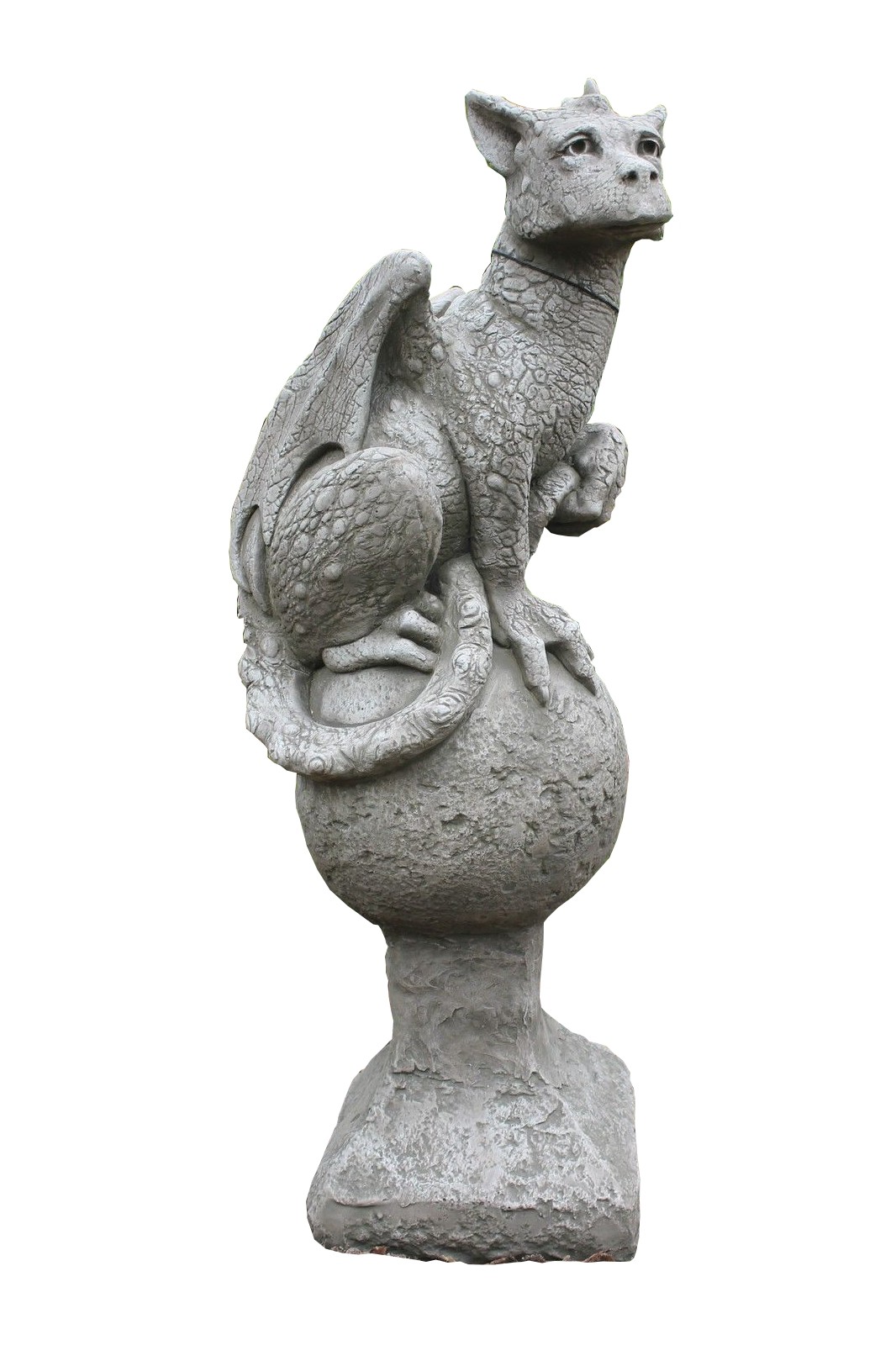Skulptur Drache auf Kugel "Eryl"